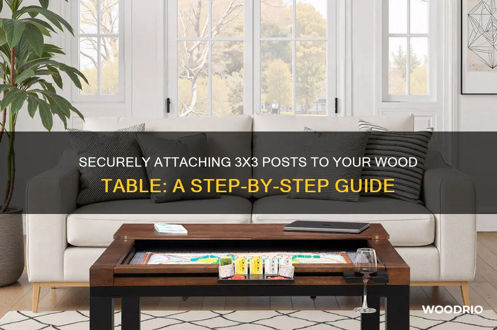 how to attach 3x3 posts to wood table