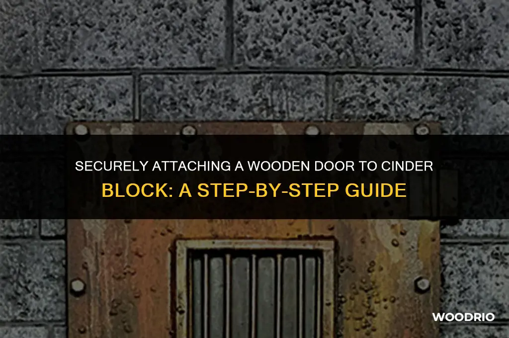 how to attach a wood door to cinder block