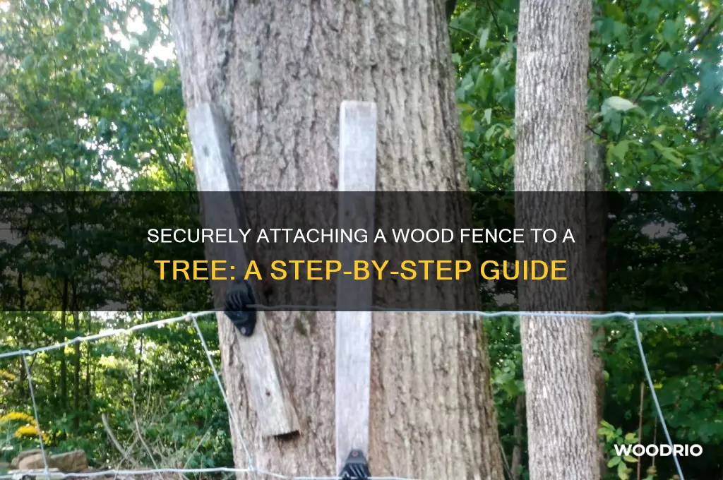 how to attach a wood fence to a tree