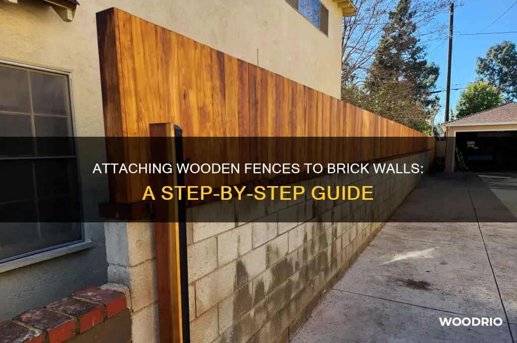 how to attach a wooden fence to a brick wall
