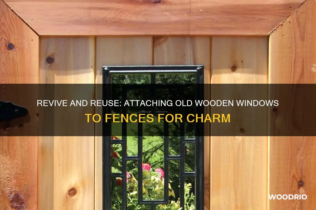 how to attach an old wooden window to a fence