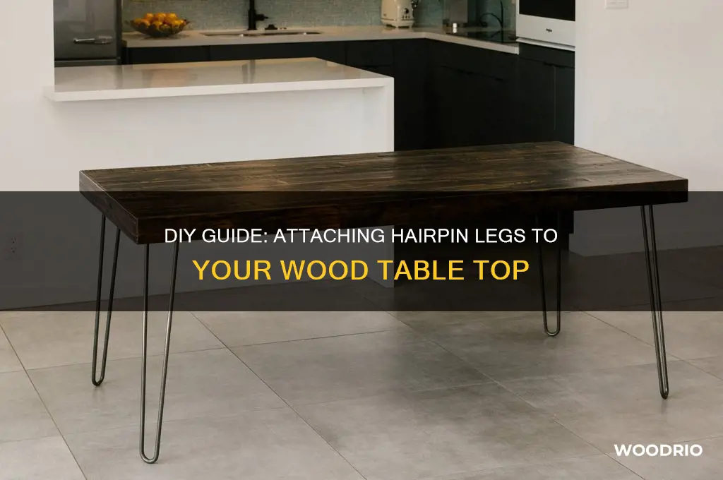 how to attach hairpin legs to wood table top