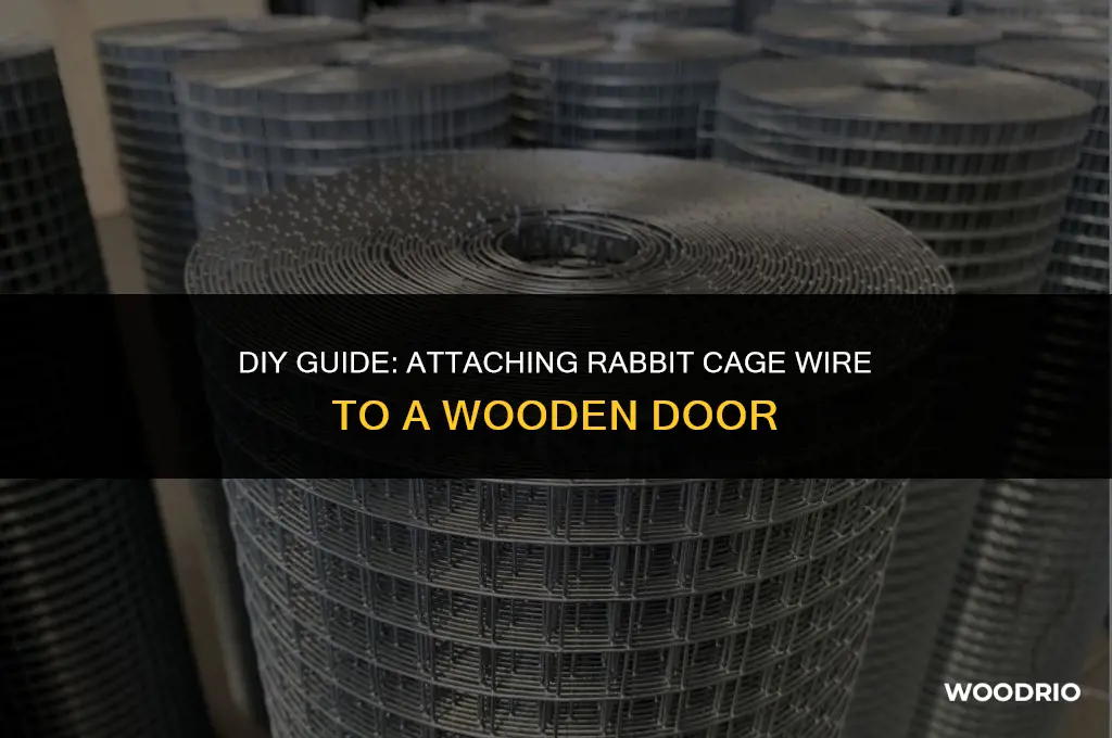 how to attach rabbit cage wire to wooden door