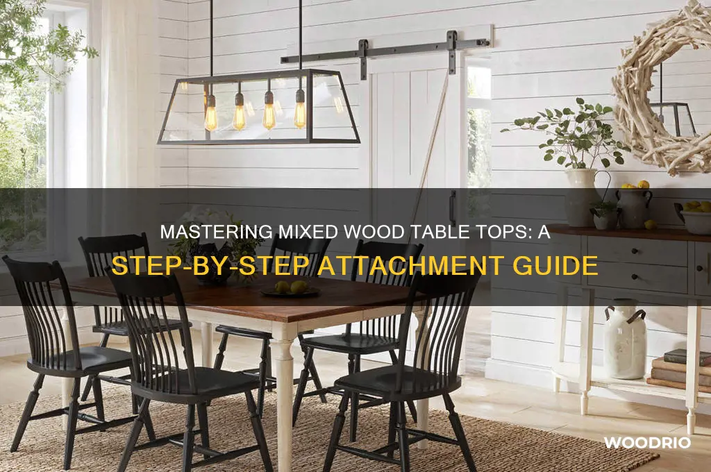 how to attach table top of different wood