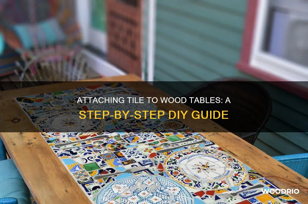 how to attach tile to a wood table