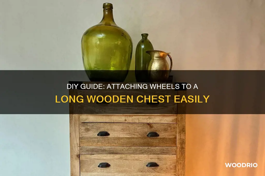 how to attach wheels to long wooden chest