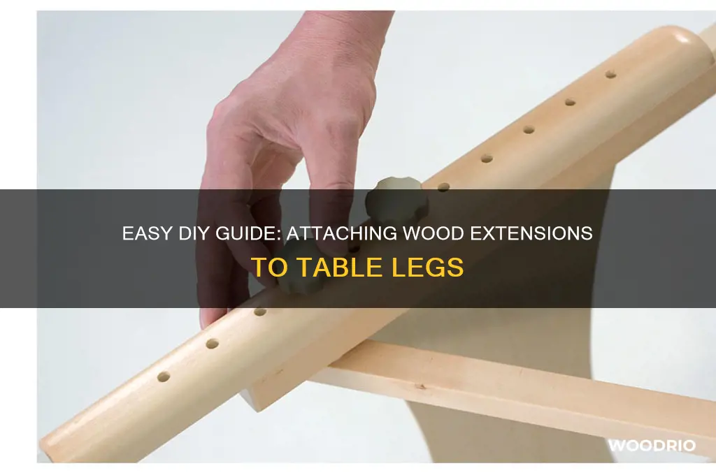 how to attach wood extensions on wood table legs