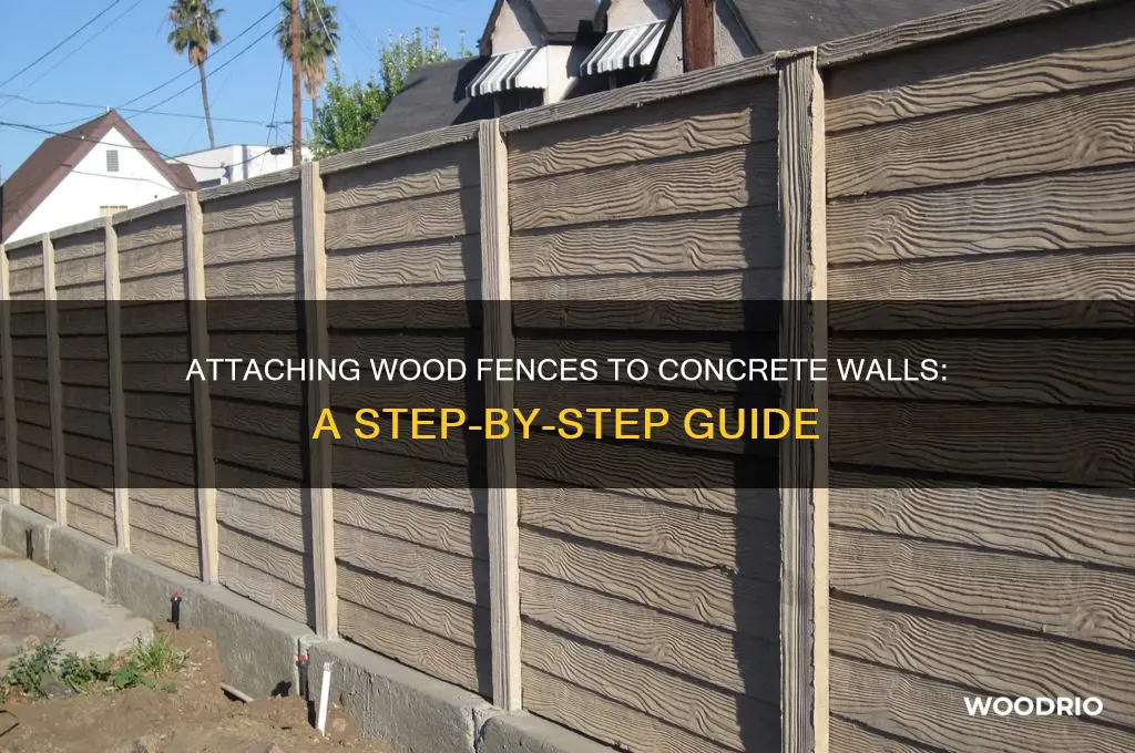 how to attach wood fence to concrete wall