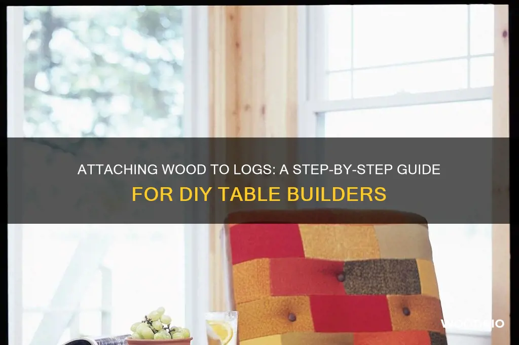 how to attach wood to a log for a table