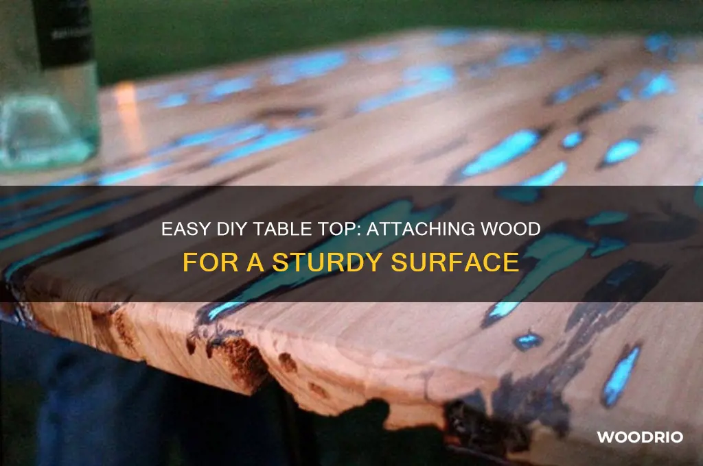 how to attach wood to make a table top
