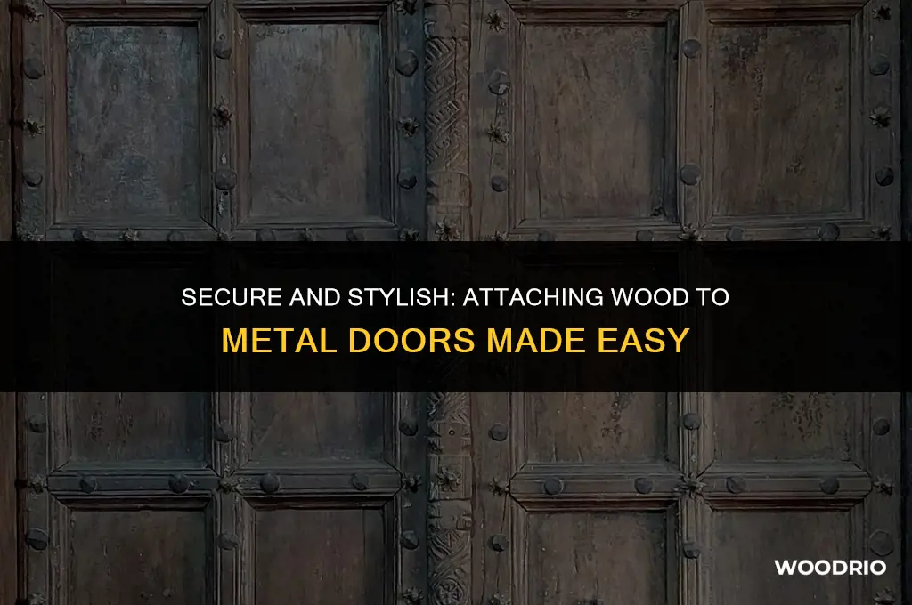 how to attach wood to metal door