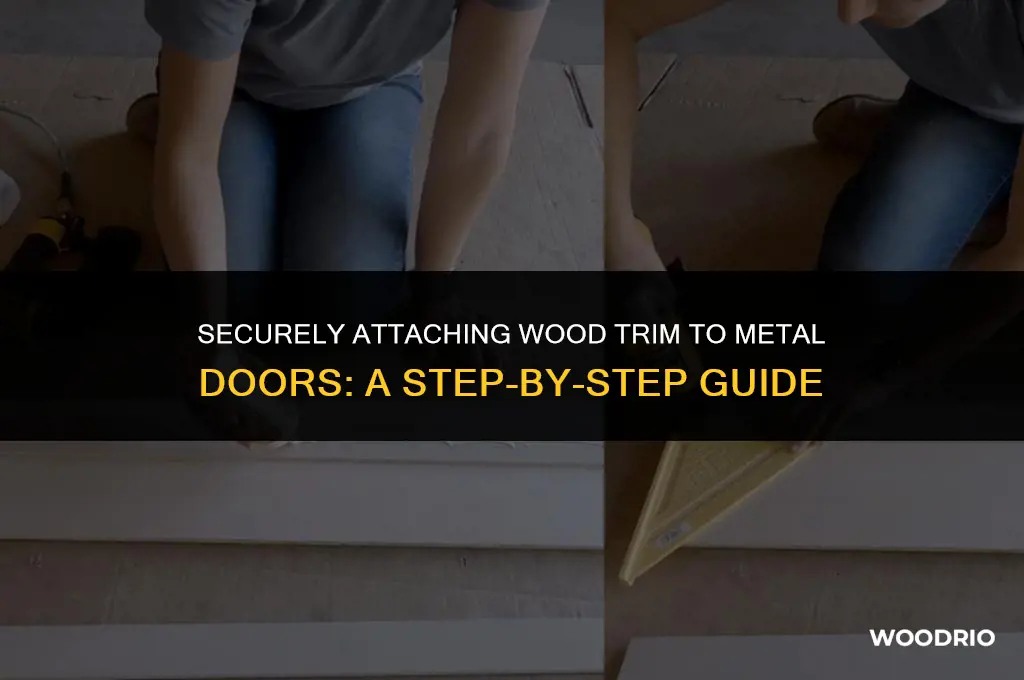 how to attach wood trim to metal door