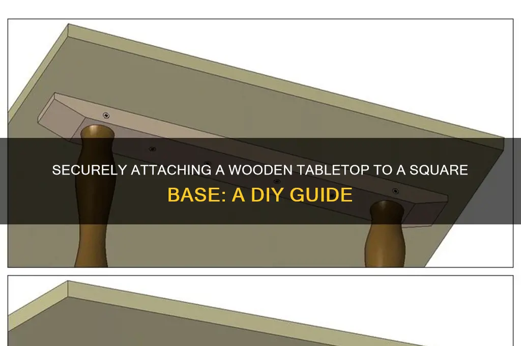 how to attach wooden table top to square table