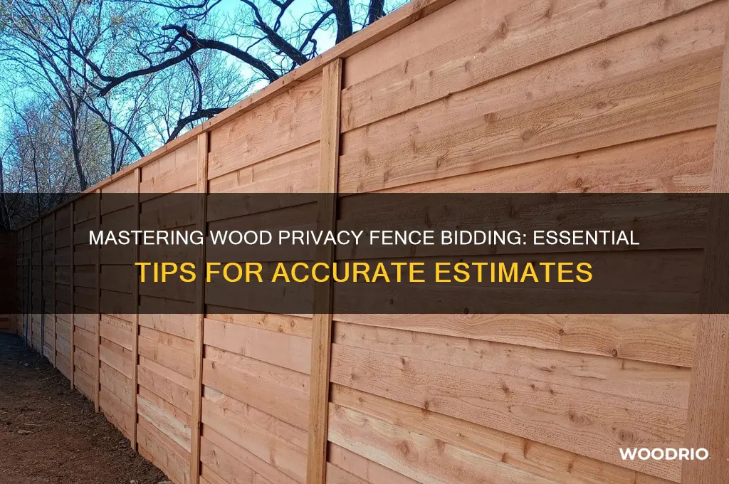 how to bid a wood privacy fence