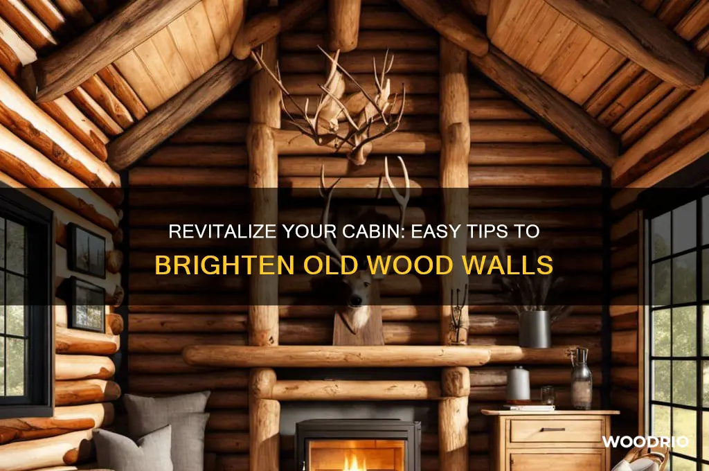 how to brithen up old cabin wood walls