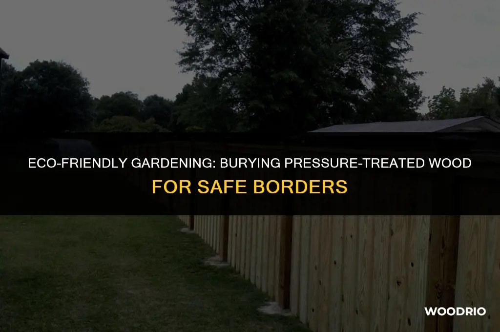 how to bury a pressure treated wood for border