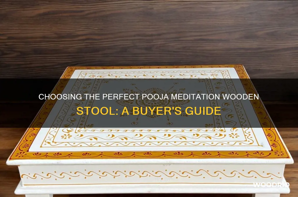 how to buy pooja mediation wooden stool