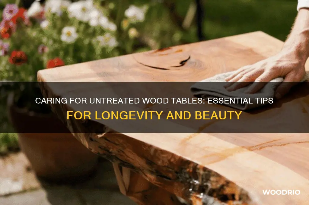 how to care for untreated wood table