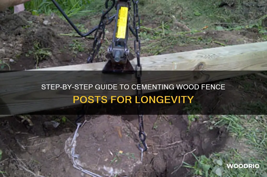 how to cement wood fence post