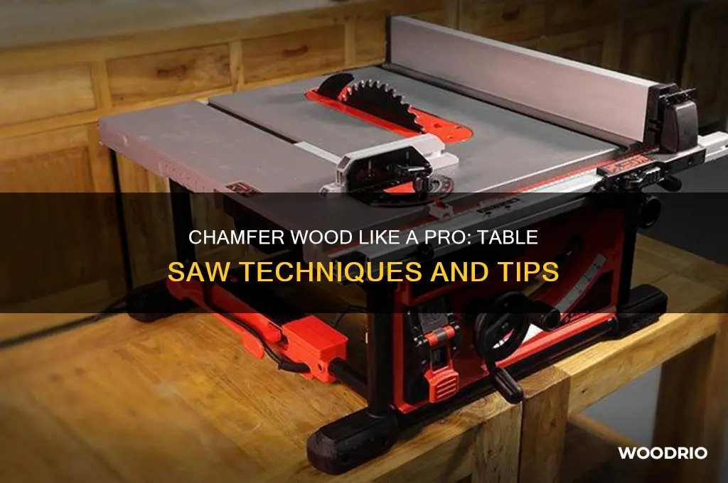 how to chamfer wood with a table saw