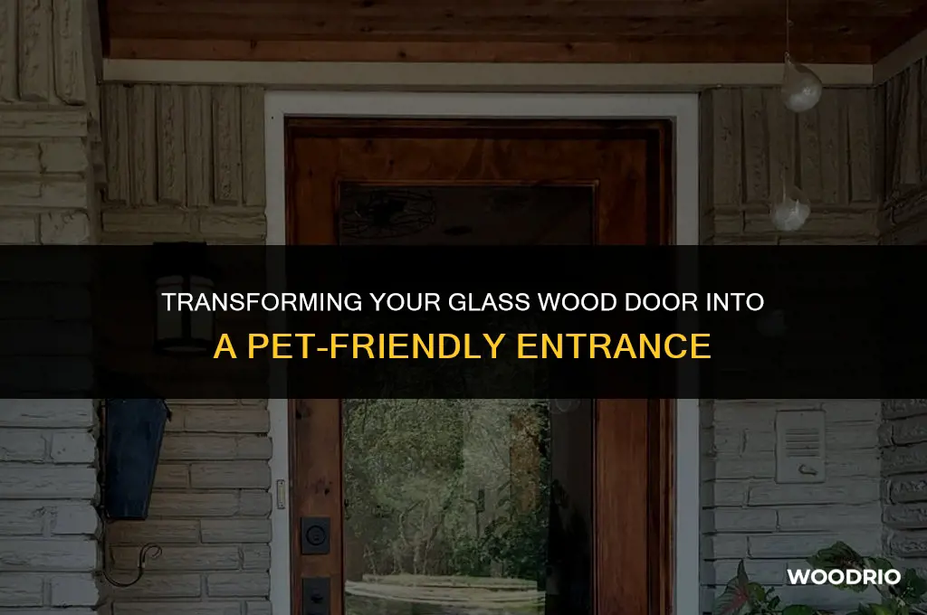 how to change glass wood door to dog door