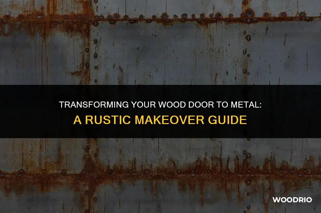 how to change wood door to metal rust
