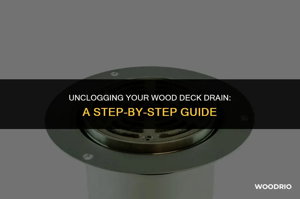 how to clean a clogged wood deck drain