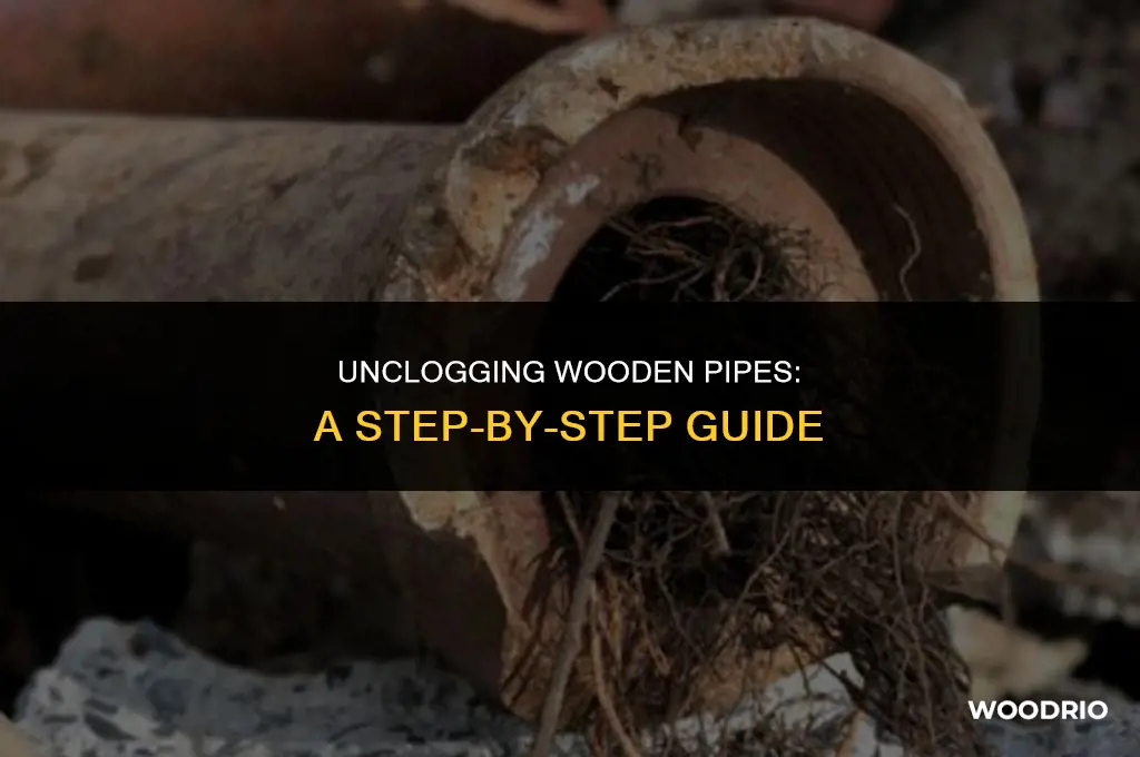 how to clean a clogged wooden pipe
