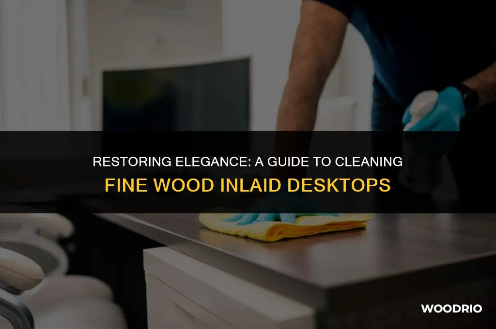 how to clean a fine wood inlaid desk top