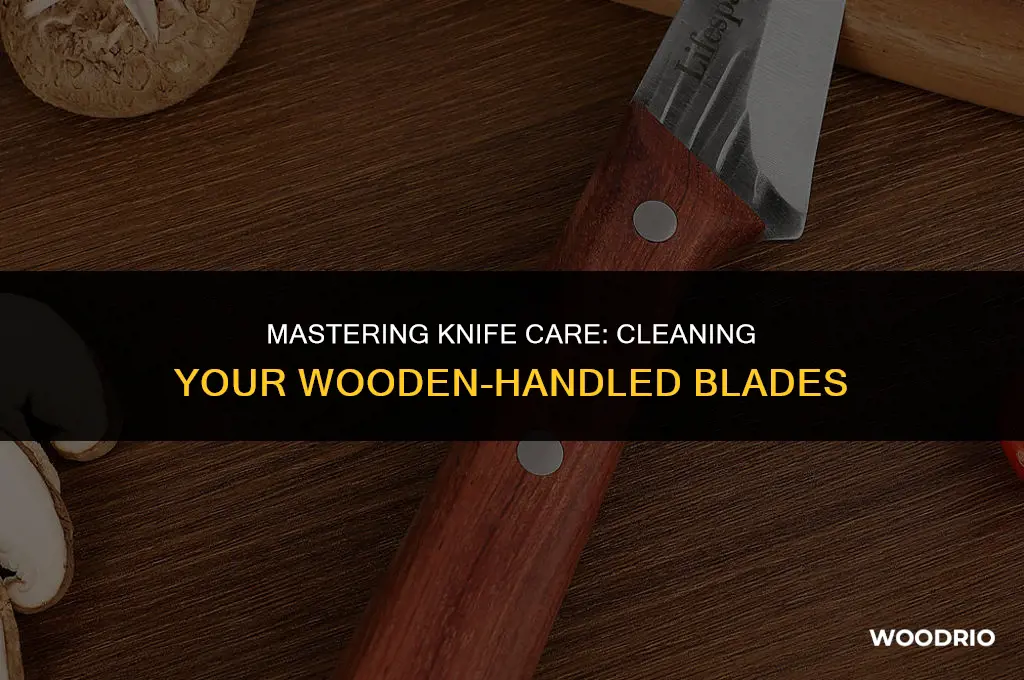 how to clean a knife with a wooden handle