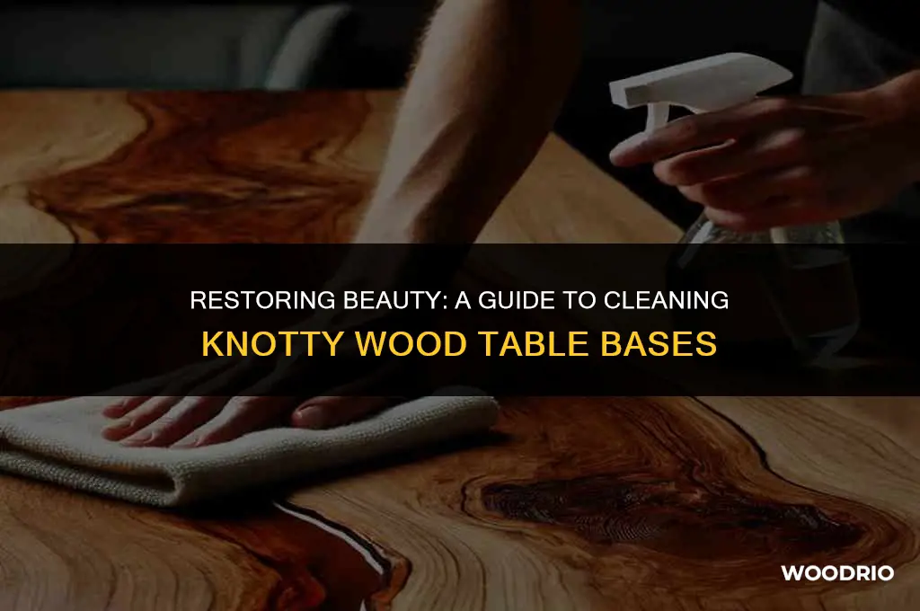 how to clean a knotty wood table base
