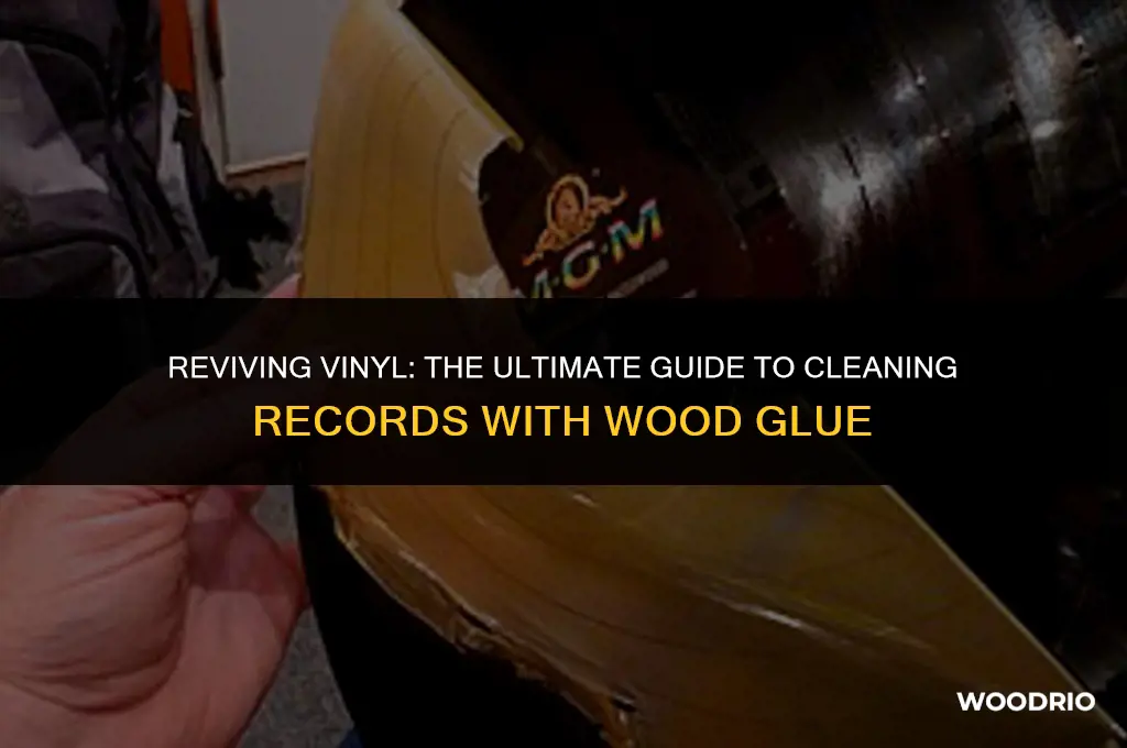 how to clean a record with wood glue