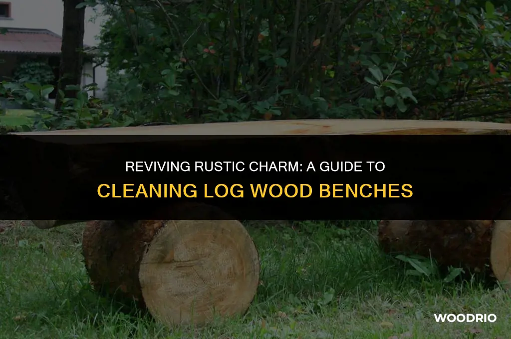 how to clean a rustic wood bench made from logs