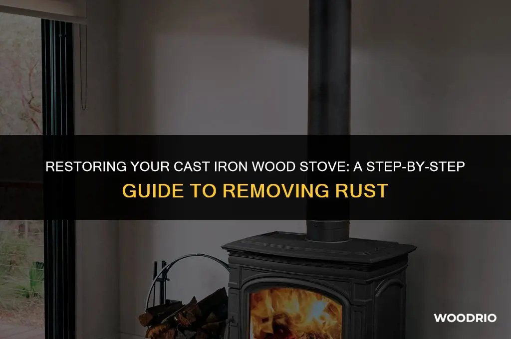 how to clean a rusty cast iron wood stove