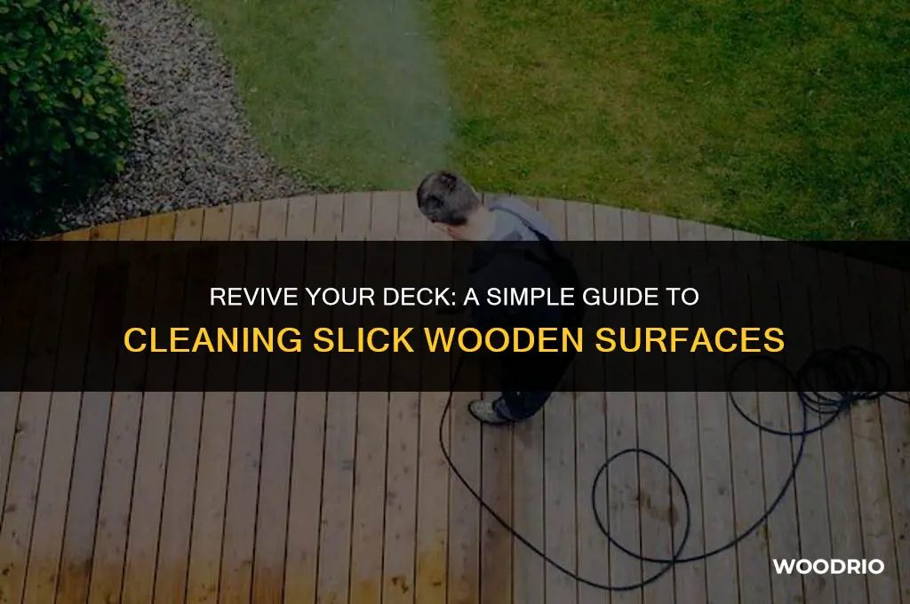 how to clean a slick wooden deck