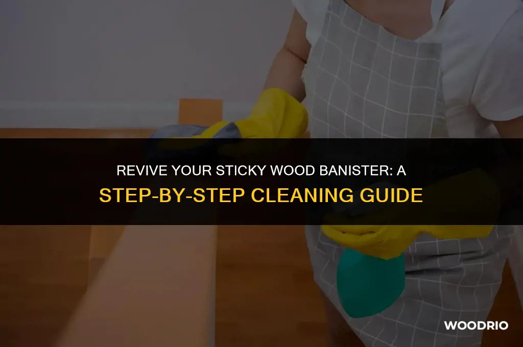 how to clean a sticky wood banister