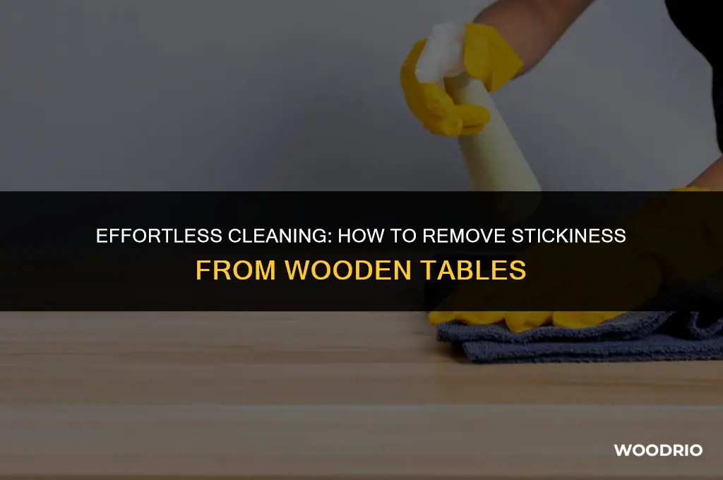how to clean a sticky wooden table