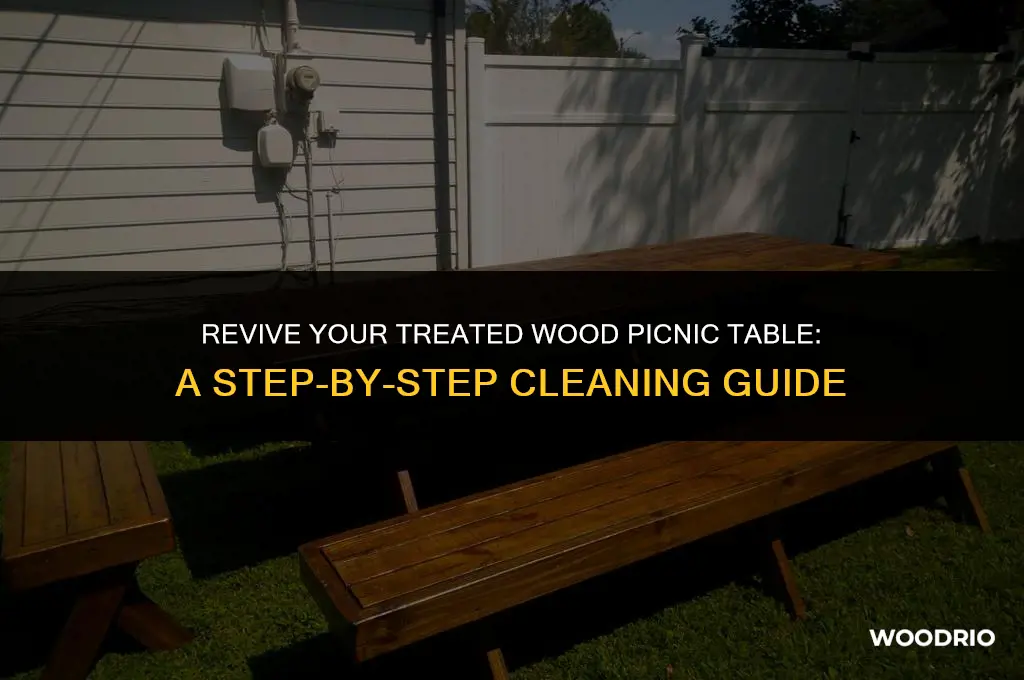 how to clean a treated wood picnic table