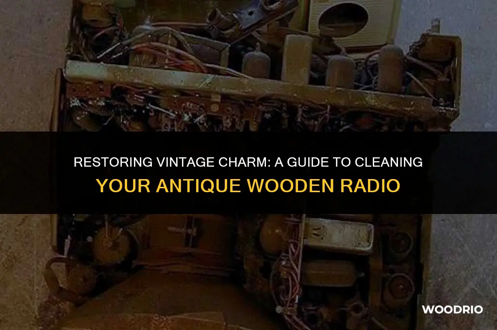how to clean a wood antic radio