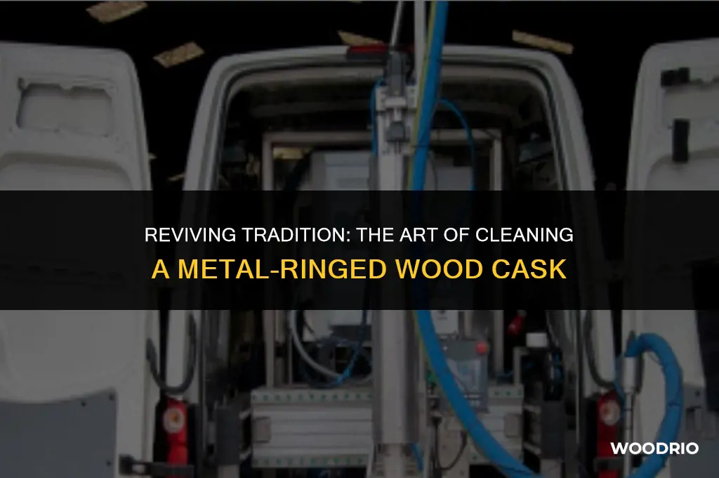 how to clean a wood cask with metal rings