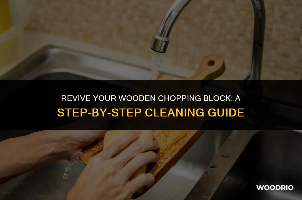 how to clean a wood choping block