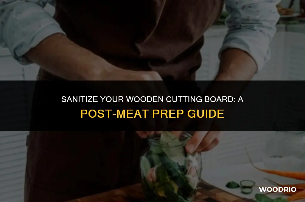how to clean a wooden cutting board after cutting meat