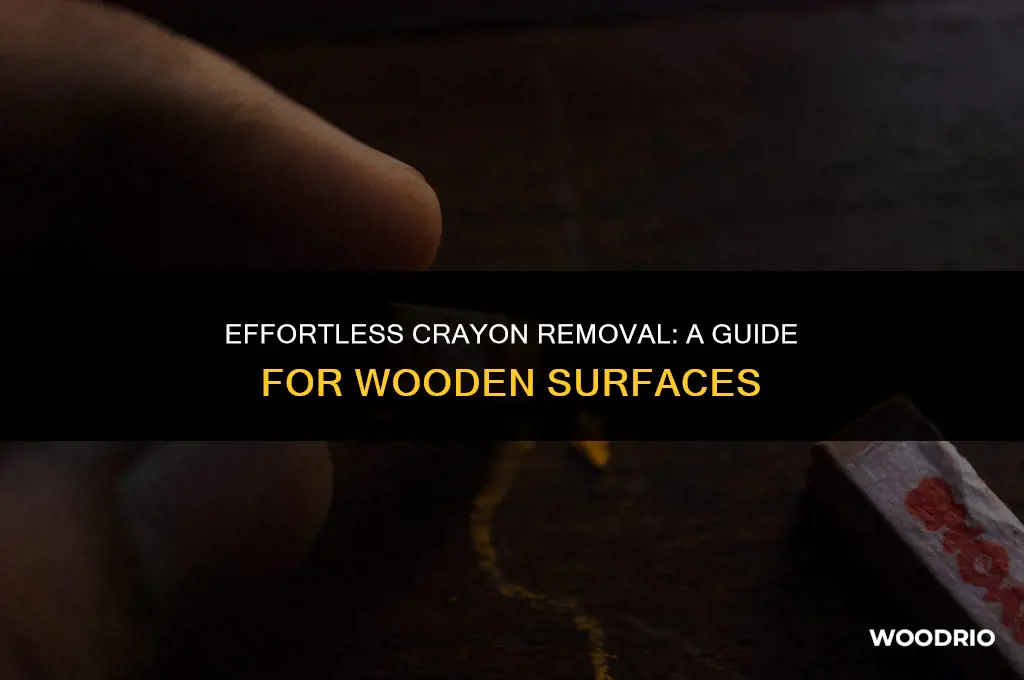 how to clean crayon off wood