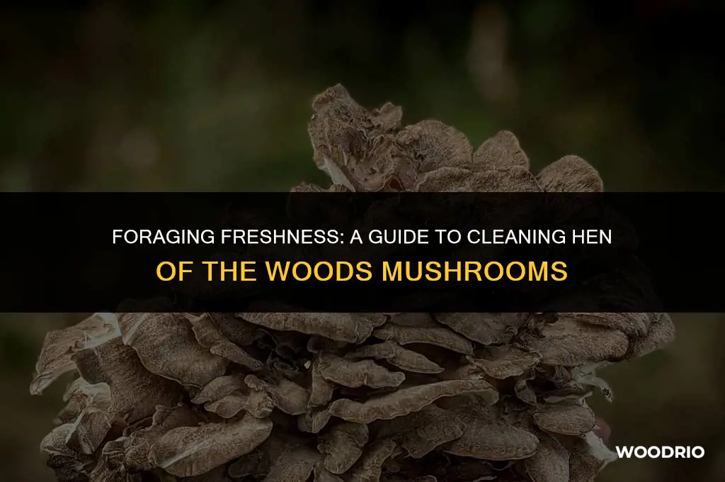 how to clean hen of the woods mushrooms