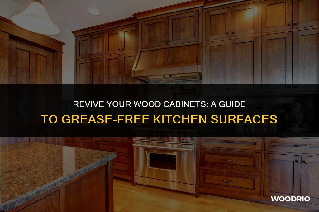 how to clean wood kitchen cabinets of grease