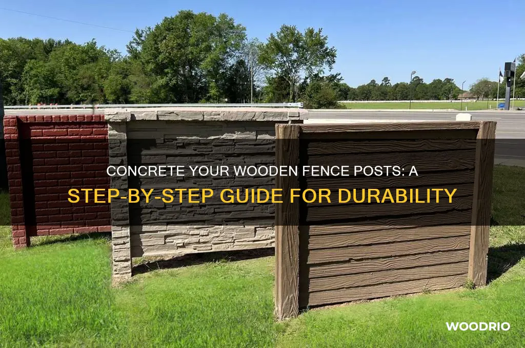 how to concrete a wooden fence posts