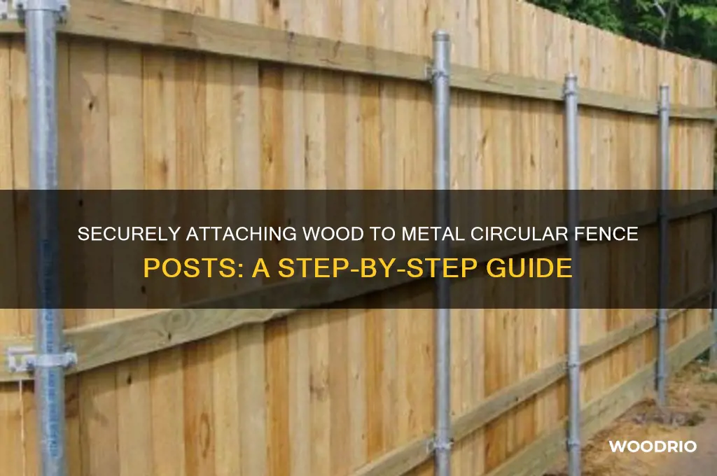 how to connect horizontal wood to metal circular fence post
