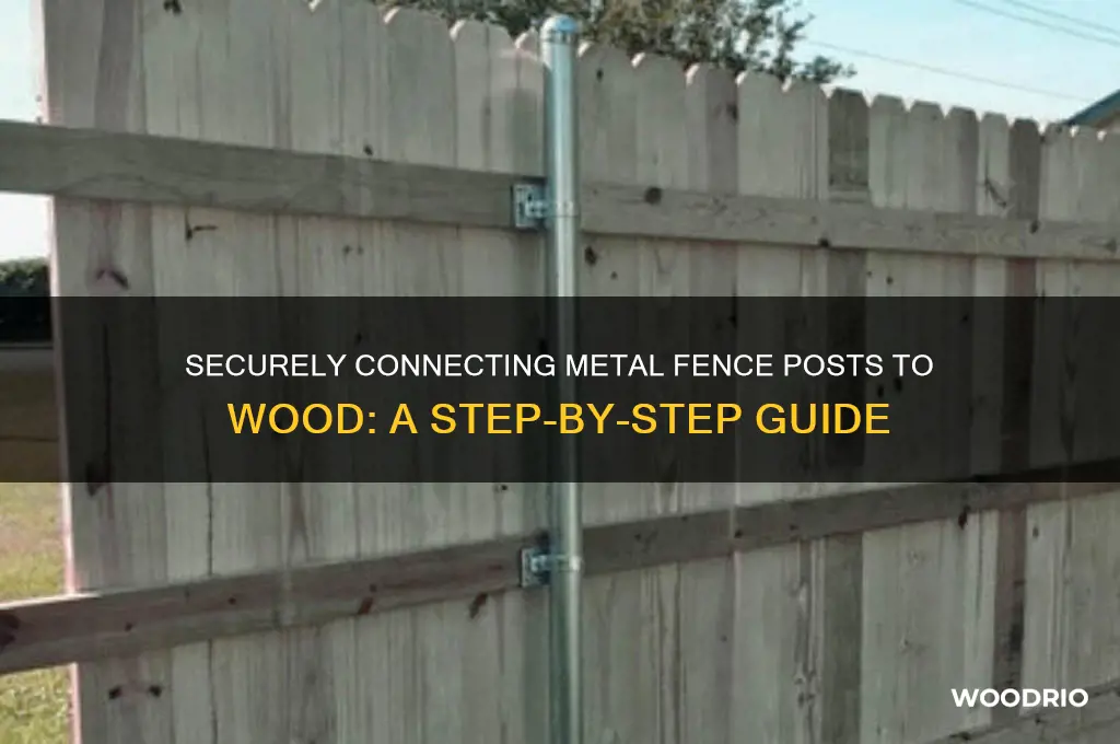 how to connect metat fence post to wood