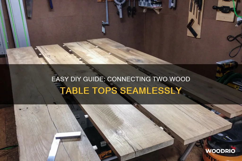 how to connect two wood table tops