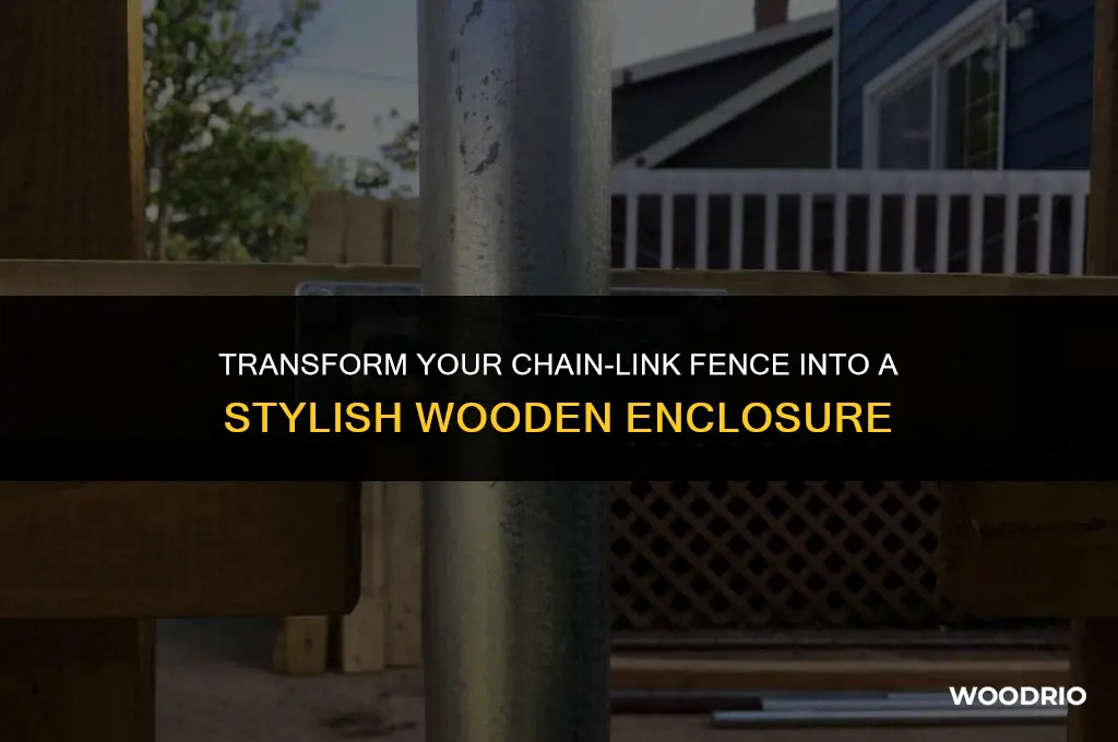 how to convert a chainlink fence to a wood fecne